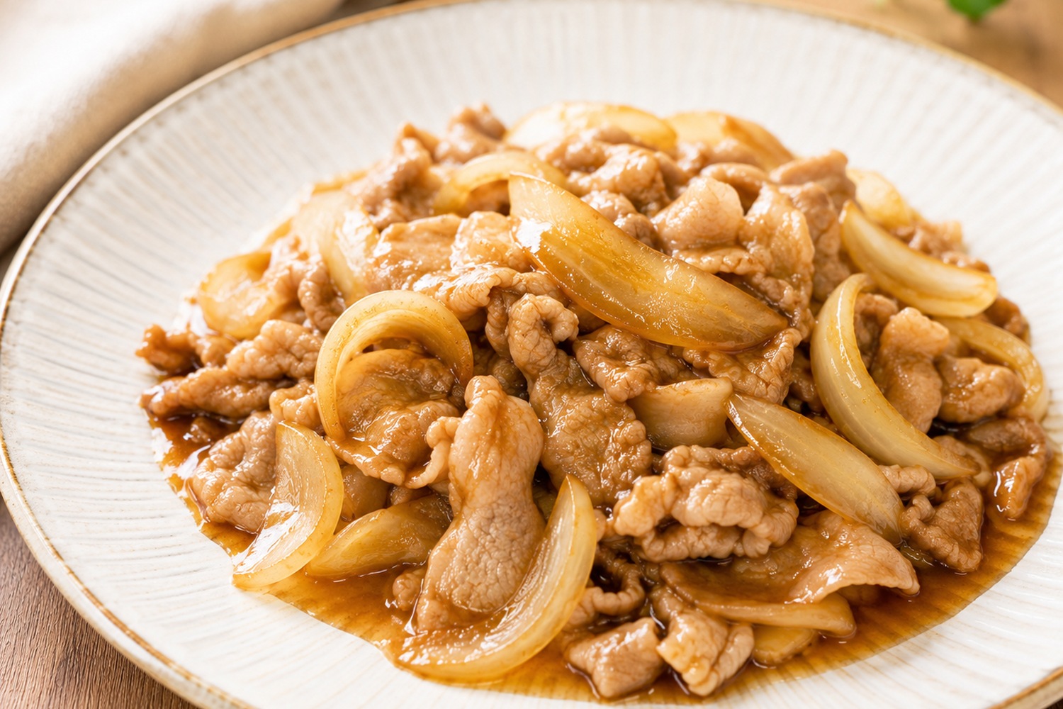 豚こまで簡単!節約しょうが焼き